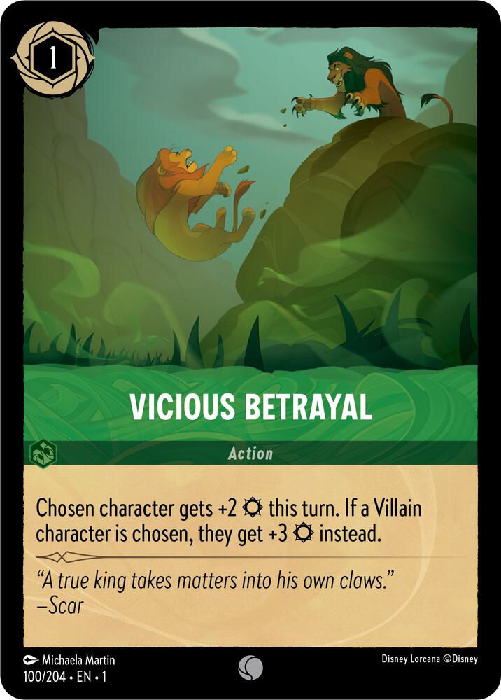 Vicious Betrayal 100/204 card from The First Chapter