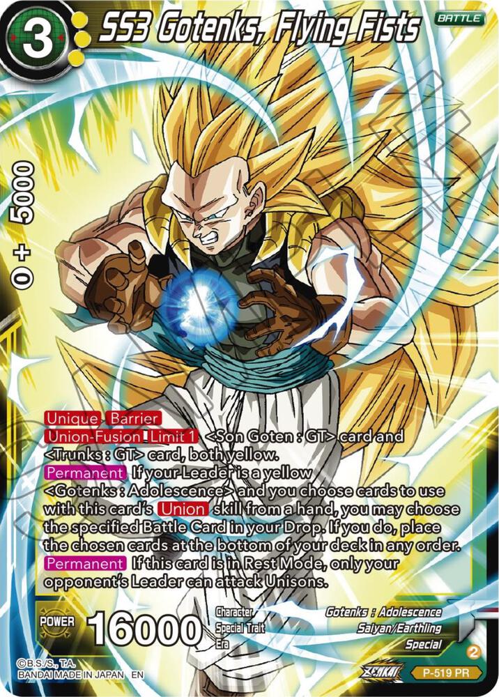 SS3 Gotenks, Flying Fists P-519 card from Promotion Cards