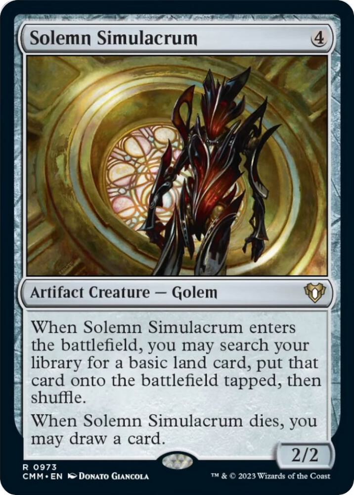 Solemn Simulacrum 973 card from Commander Masters
