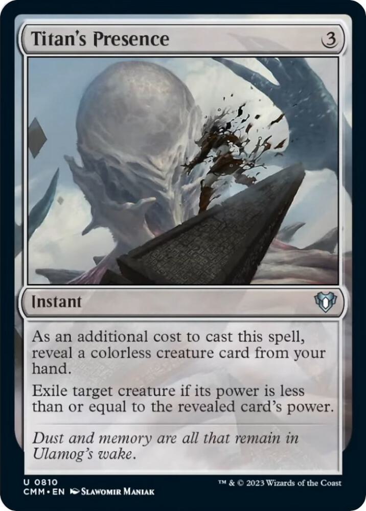 Titan's Presence 810 card from Commander Masters