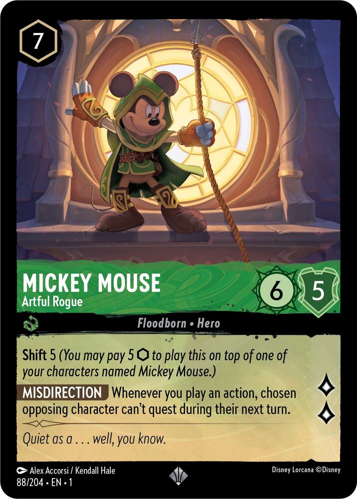 Mickey Mouse - Artful Rogue 88/204 card from The First Chapter