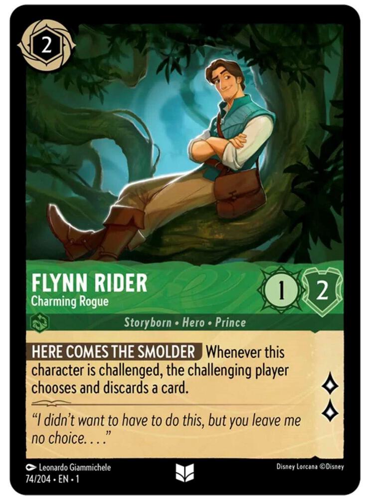 Flynn Rider - Charming Rogue 74/204 card from The First Chapter