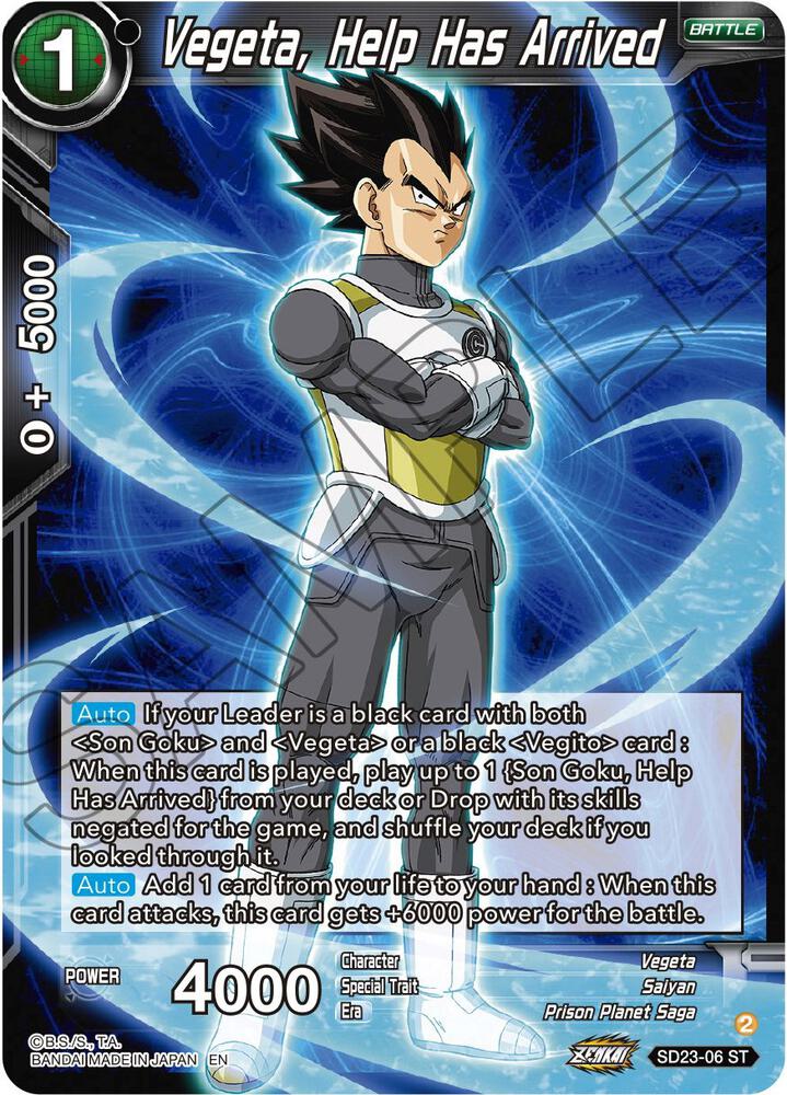 Vegeta, Help Has Arrived SD23-06 card from Critical Blow