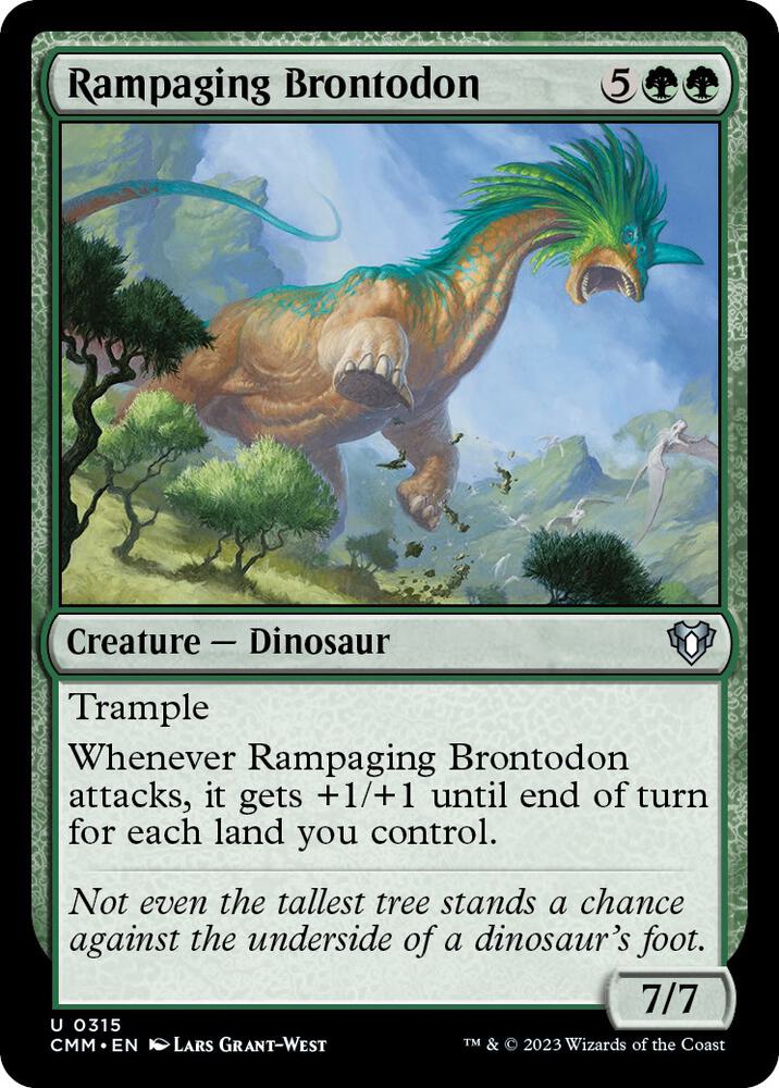 Rampaging Brontodon 315 card from Commander Masters