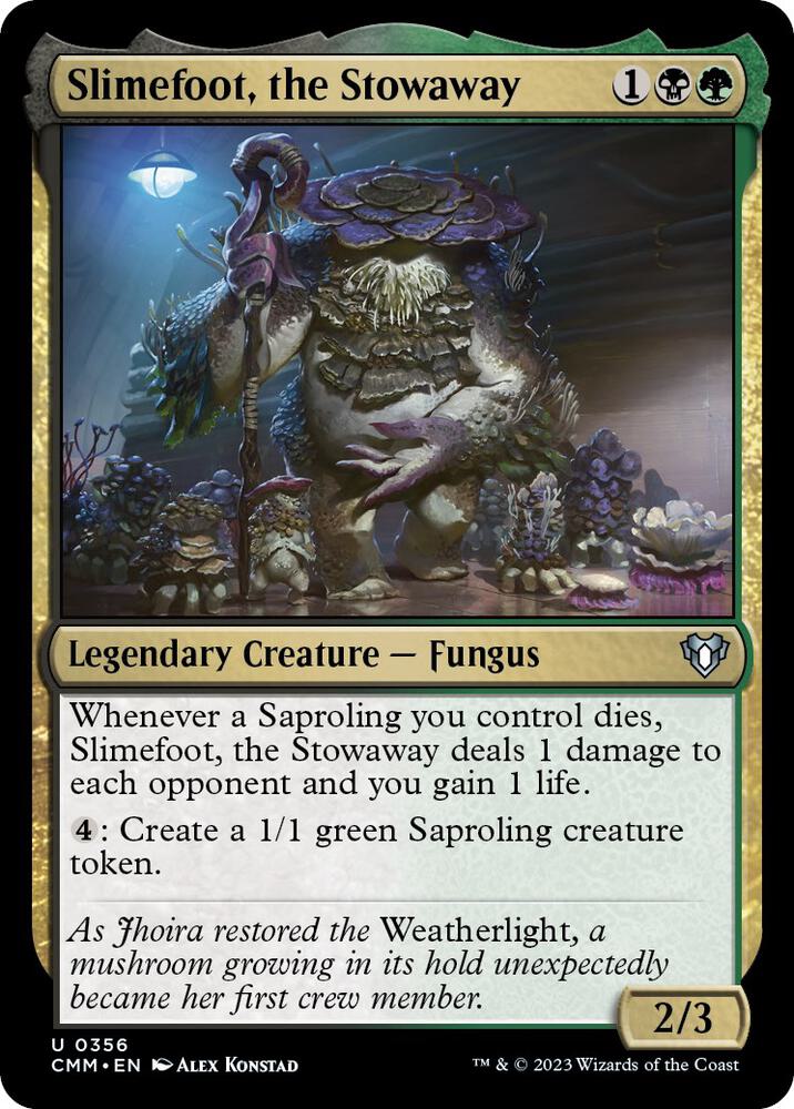 Slimefoot, the Stowaway 356 card from Commander Masters