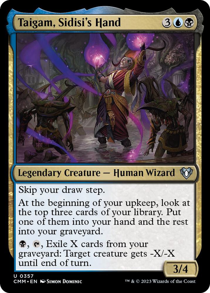 Taigam, Sidisi's Hand 357 card from Commander Masters