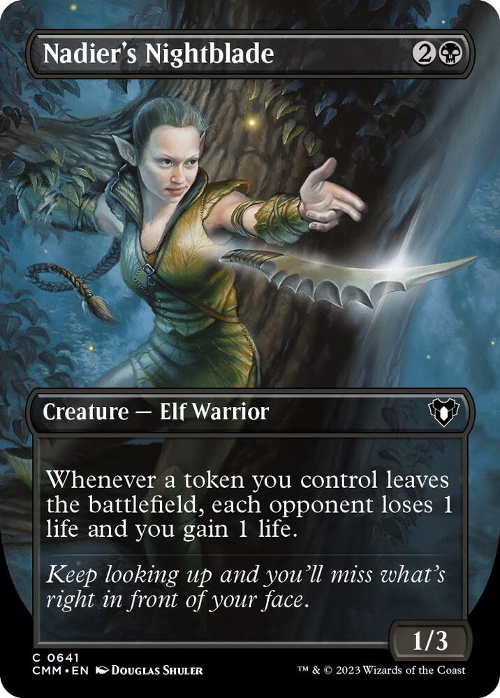 Nadier's Nightblade (Borderless) 641 card from Commander Masters