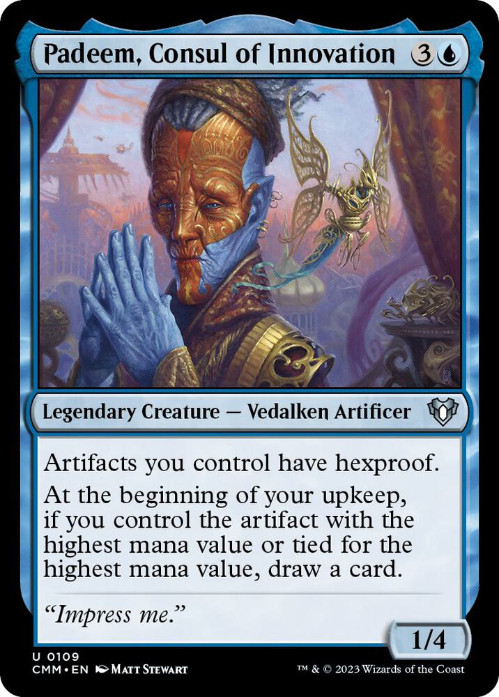 Padeem, Consul of Innovation 109 card from Commander Masters