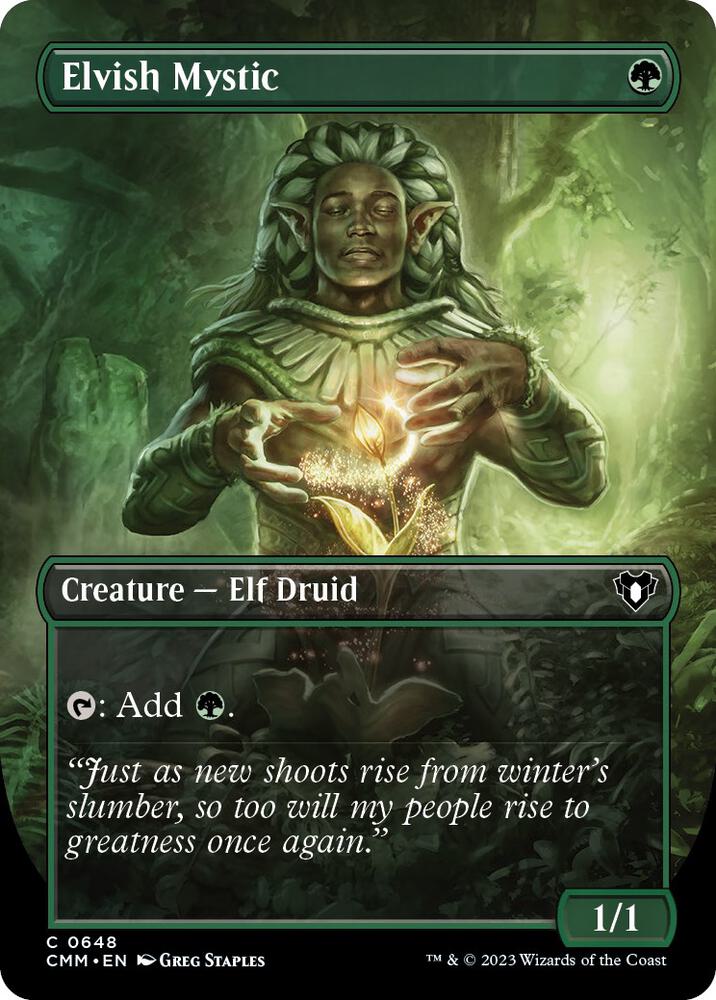 Elvish Mystic (Borderless) 648 card from Commander Masters
