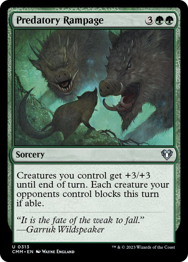 Predatory Rampage 313 card from Commander Masters