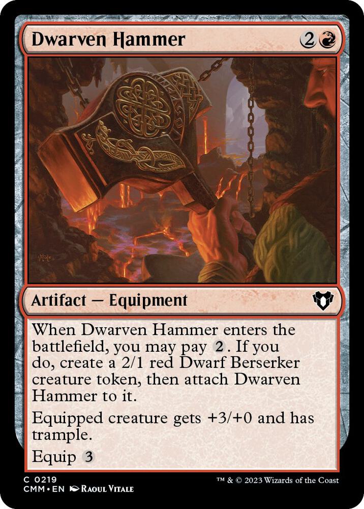 Dwarven Hammer 219 card from Commander Masters