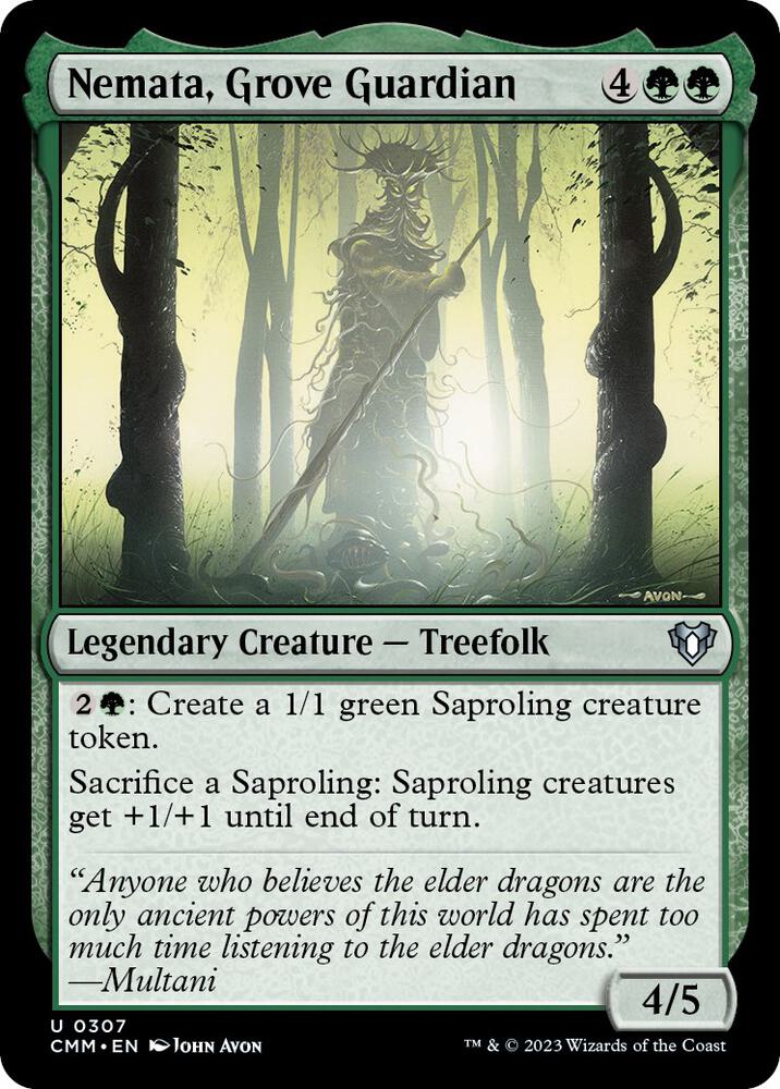 Nemata, Grove Guardian 307 card from Commander Masters