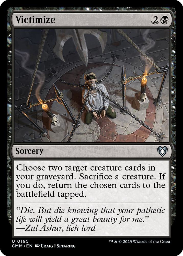 Victimize 195 card from Commander Masters