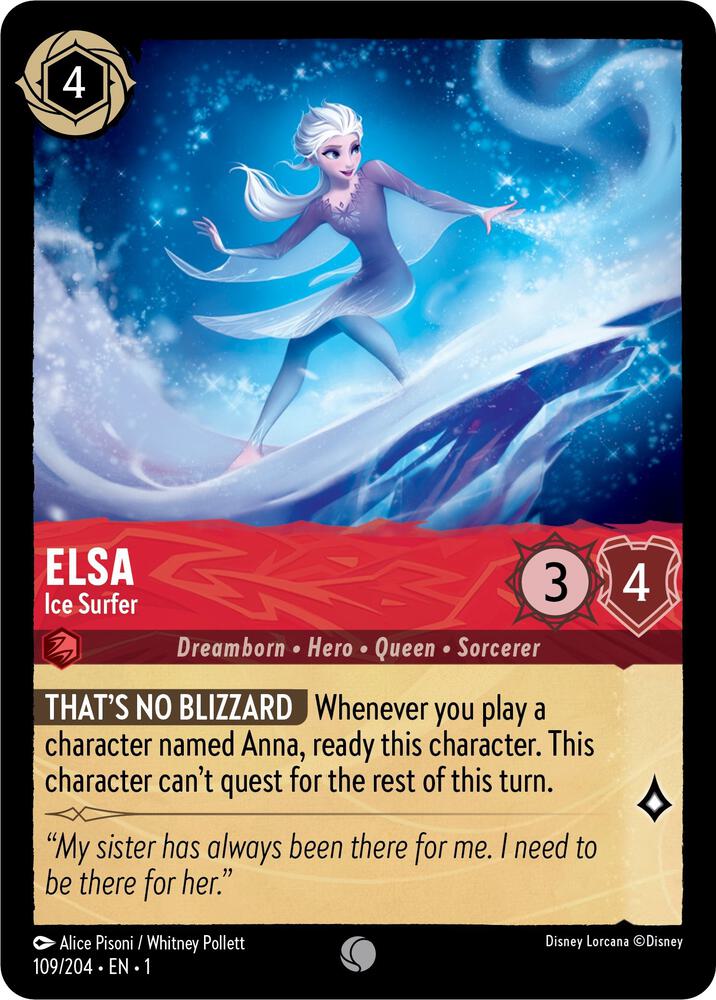 Elsa - Ice Surfer 109/204 card from The First Chapter