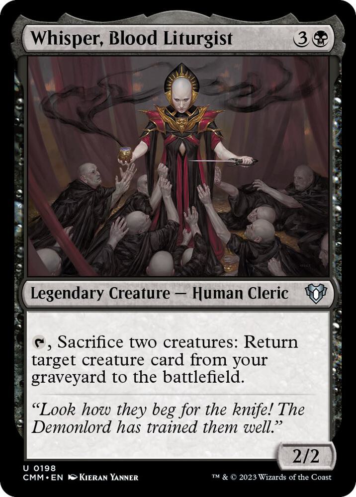Whisper, Blood Liturgist 198 card from Commander Masters