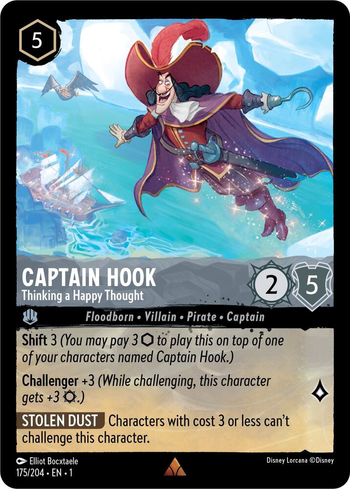 Captain Hook - Thinking a Happy Thought 175/204 card from The First Chapter
