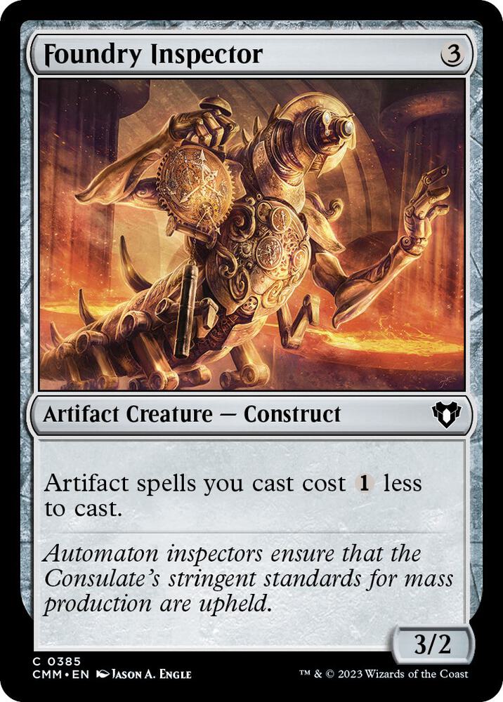 Foundry Inspector 385 card from Commander Masters