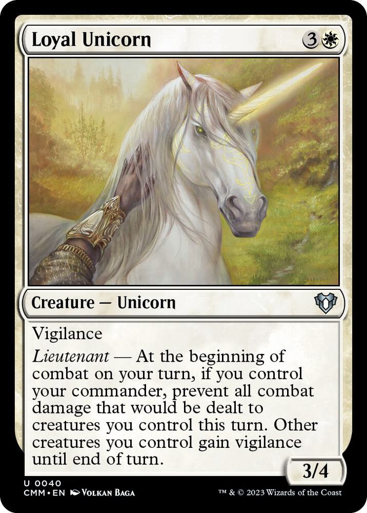 Loyal Unicorn 40 card from Commander Masters