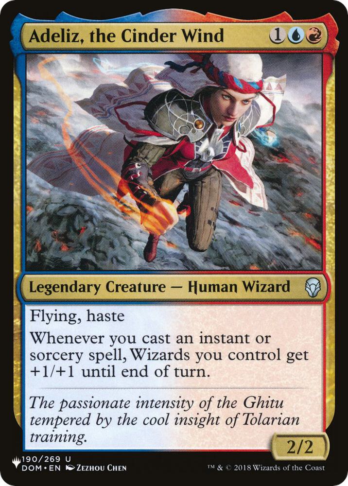 Adeliz, the Cinder Wind 190/269 card from The List Reprints