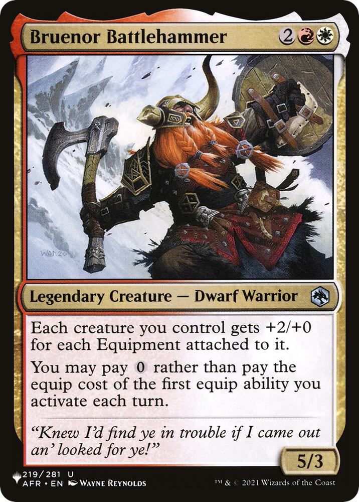 Bruenor Battlehammer 219/281 card from The List Reprints