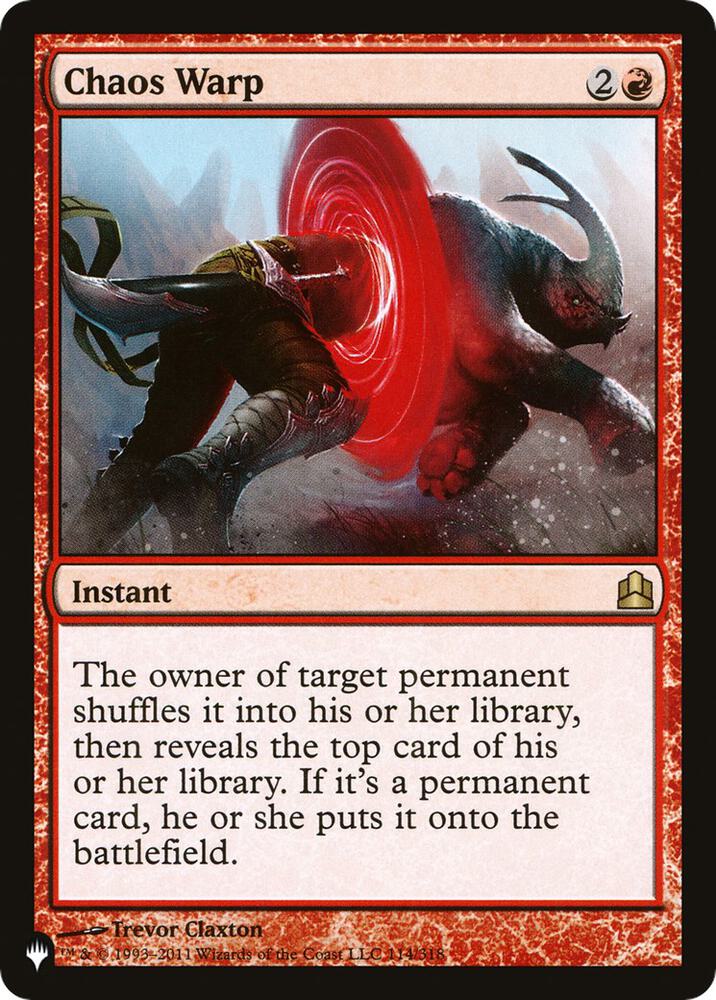 Chaos Warp (CMD) 114/318 card from The List Reprints