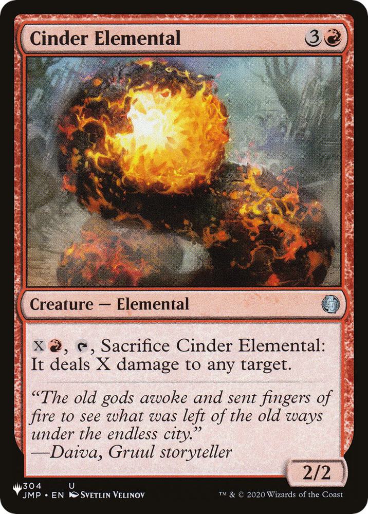 Cinder Elemental 304/078 card from The List Reprints