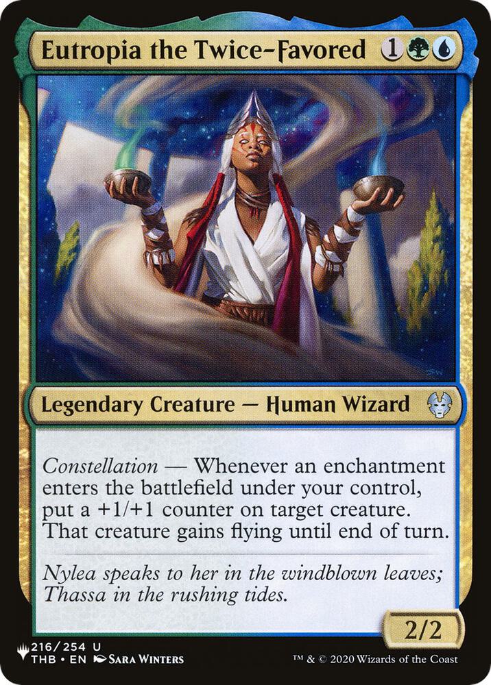 Eutropia the Twice-Favored 216/254 card from The List Reprints