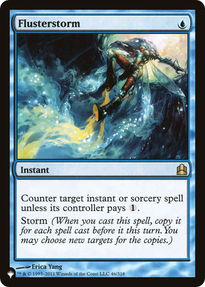 Flusterstorm 46/318 card from The List Reprints