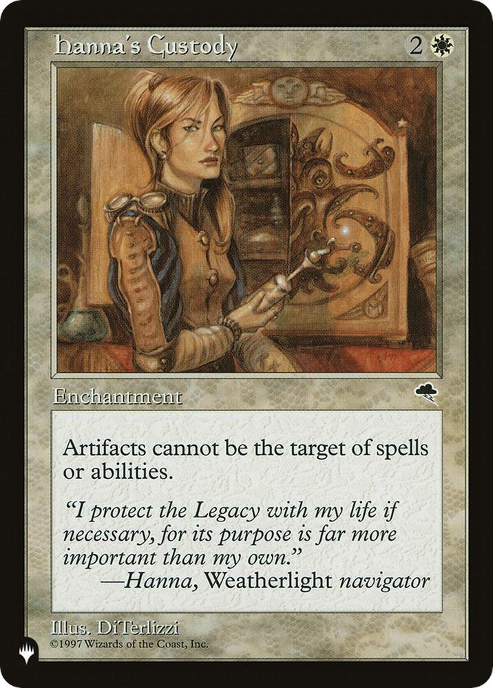Hanna's Custody card from The List Reprints
