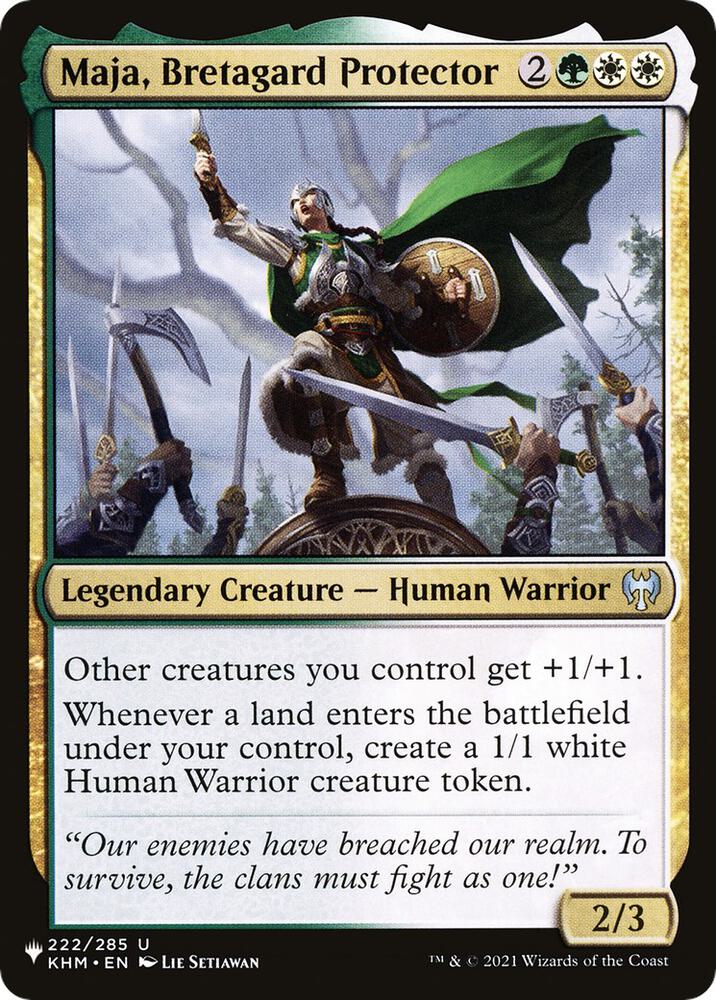 Maja, Bretagard Protector 222/285 card from The List Reprints