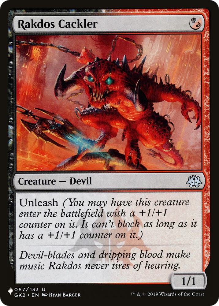 Rakdos Cackler 067/133 card from The List Reprints