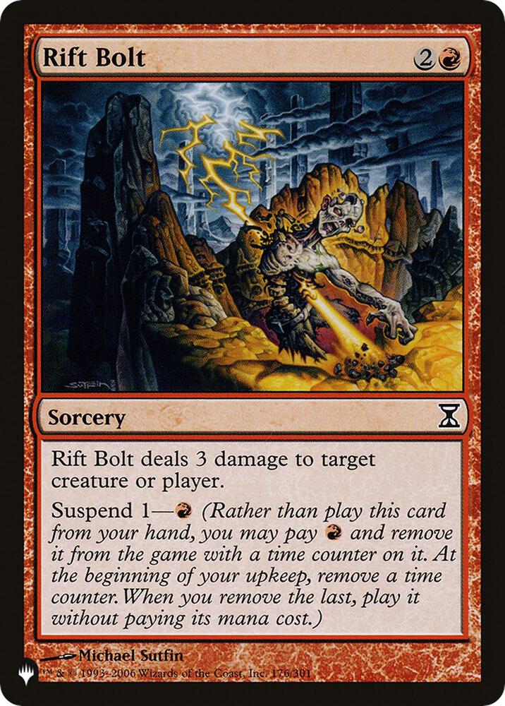 Rift Bolt 176/301 card from The List Reprints