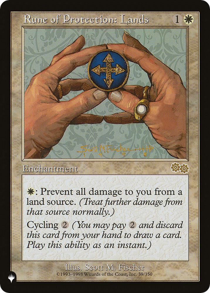 Rune of Protection: Lands 39/350 card from The List Reprints