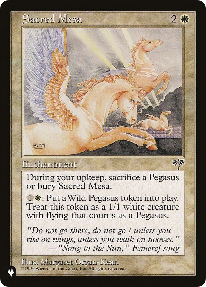 Sacred Mesa card from The List Reprints