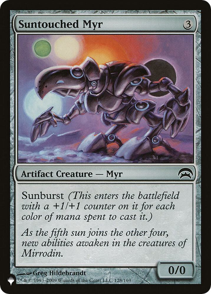 Suntouched Myr 128/169 card from The List Reprints