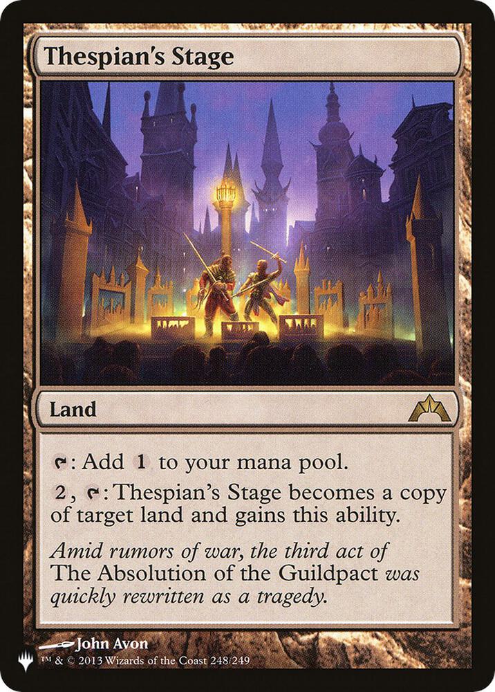 Thespian's Stage 248/249 card from The List Reprints