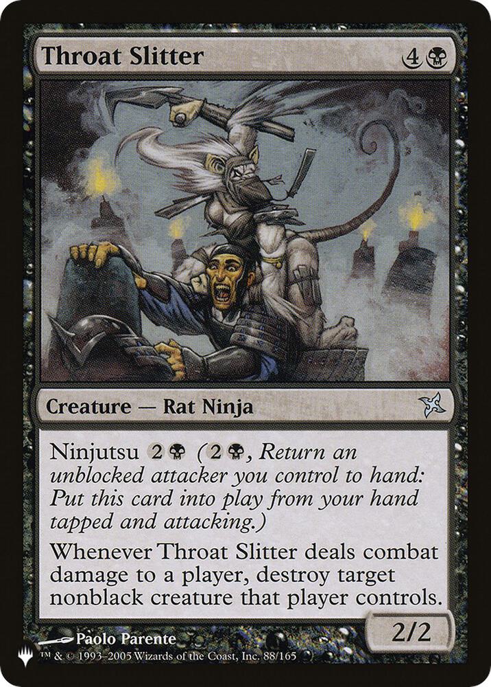 Throat Slitter 88/165 card from The List Reprints