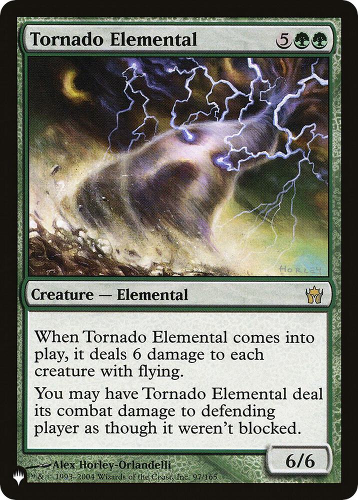 Tornado Elemental 97/165 card from The List Reprints