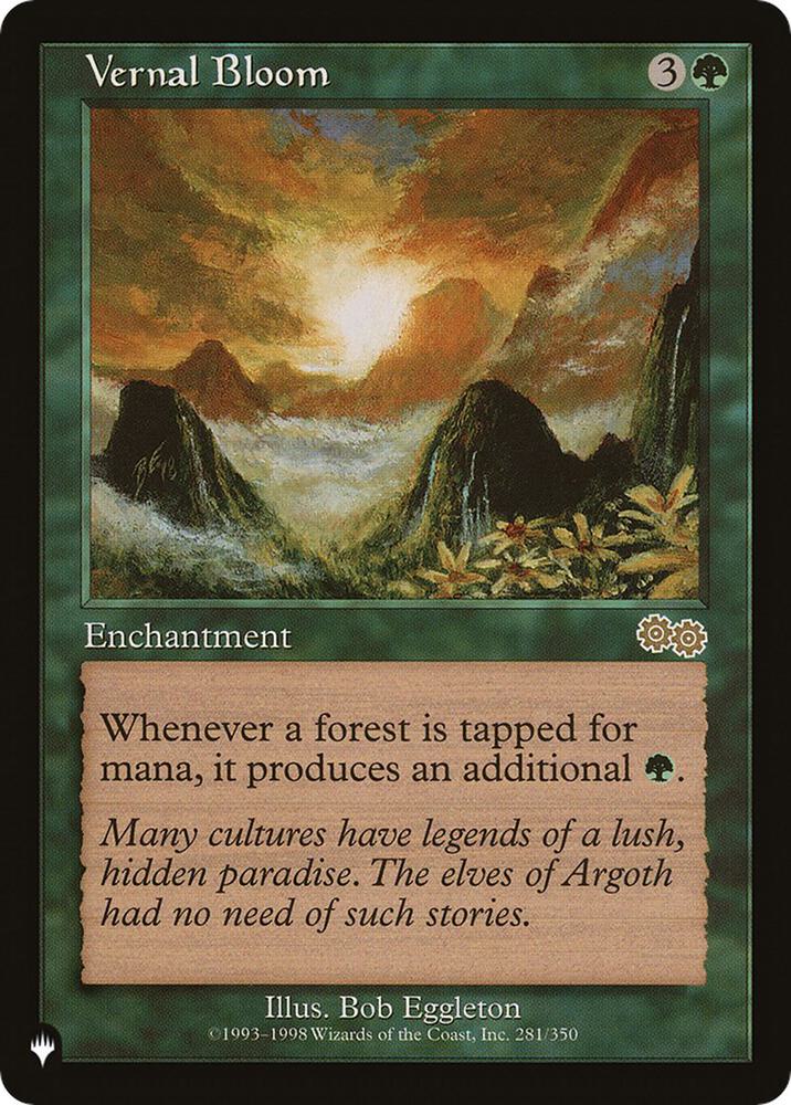 Vernal Bloom 281/350 card from The List Reprints