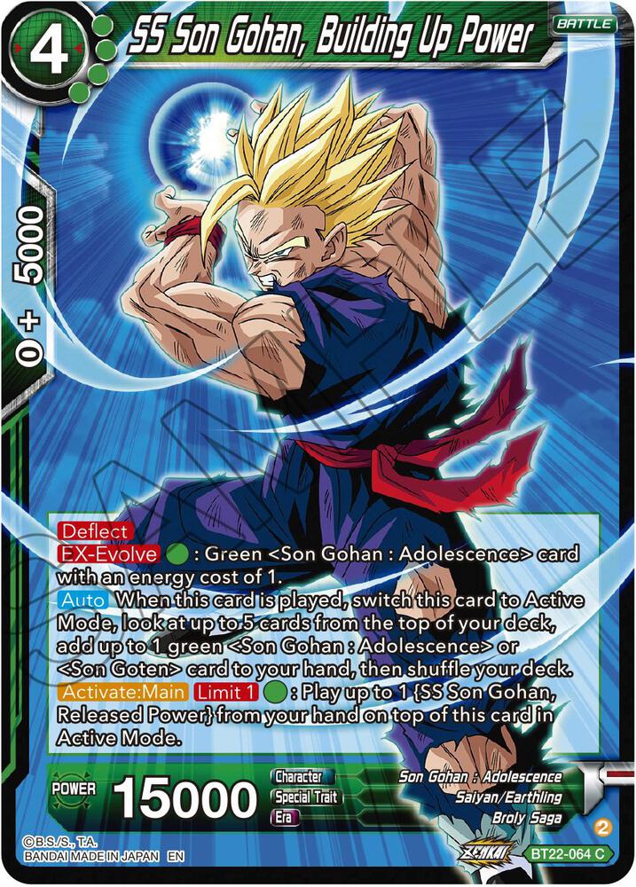 SS Son Gohan, Building Up Power BT22-064 card from Critical Blow
