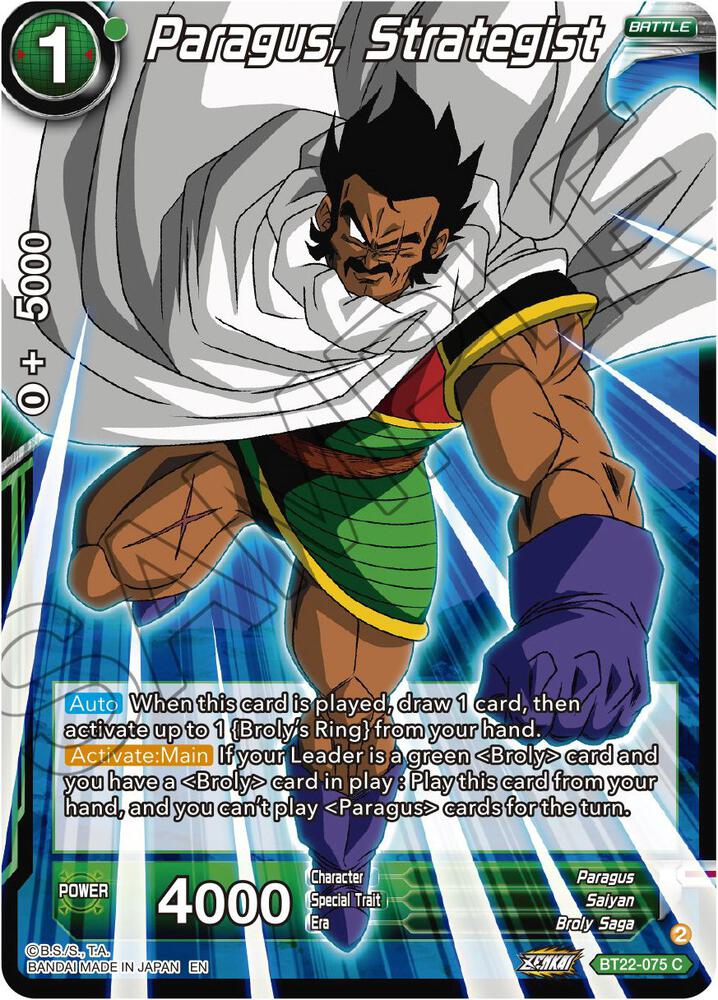 Paragus, Strategist BT22-075 card from Critical Blow