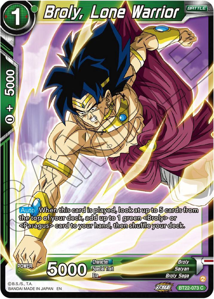 Broly, Lone Warrior BT22-073 card from Critical Blow