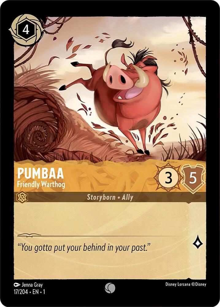 Pumbaa - Friendly Warthog 17/204 card from The First Chapter