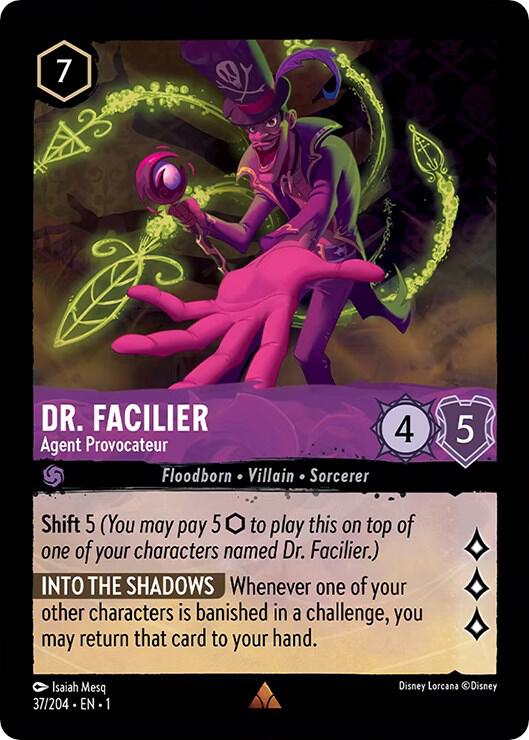 Dr. Facilier - Agent Provocateur 37/204 card from The First Chapter