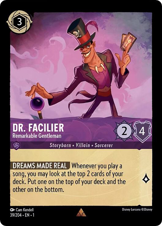 Dr. Facilier - Remarkable Gentleman 39/204 card from The First Chapter