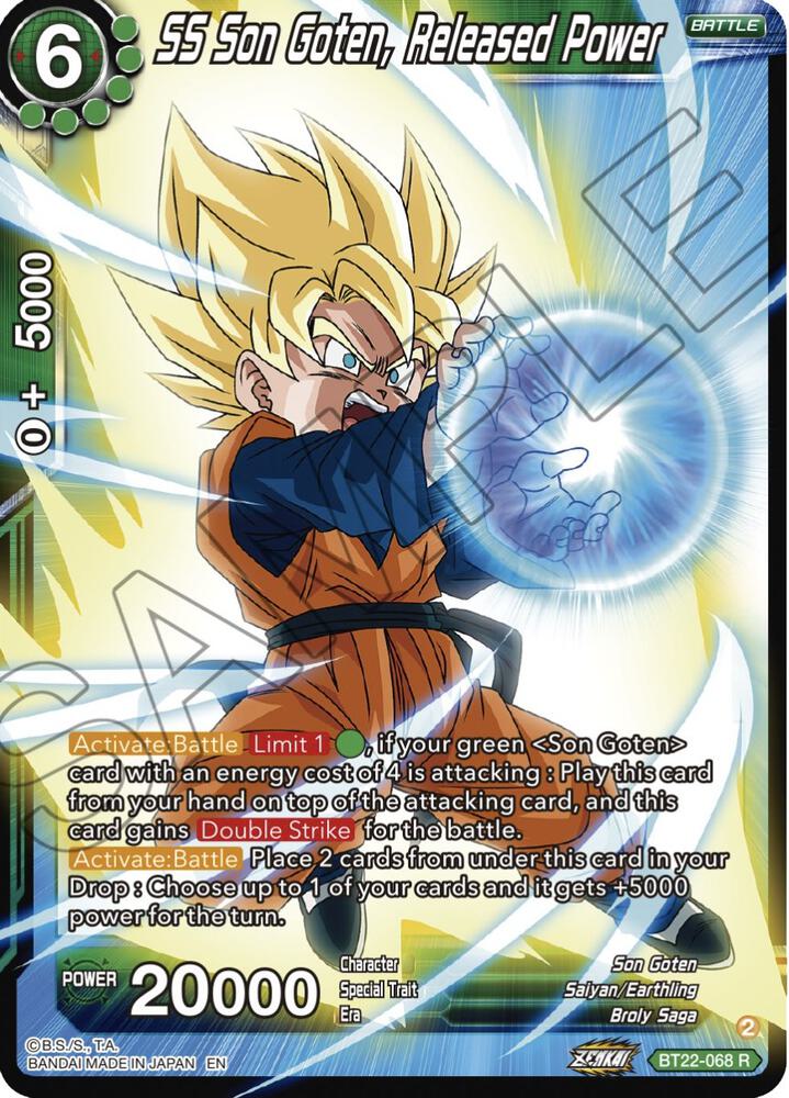 SS Son Goten, Released Power BT22-068 card from Critical Blow