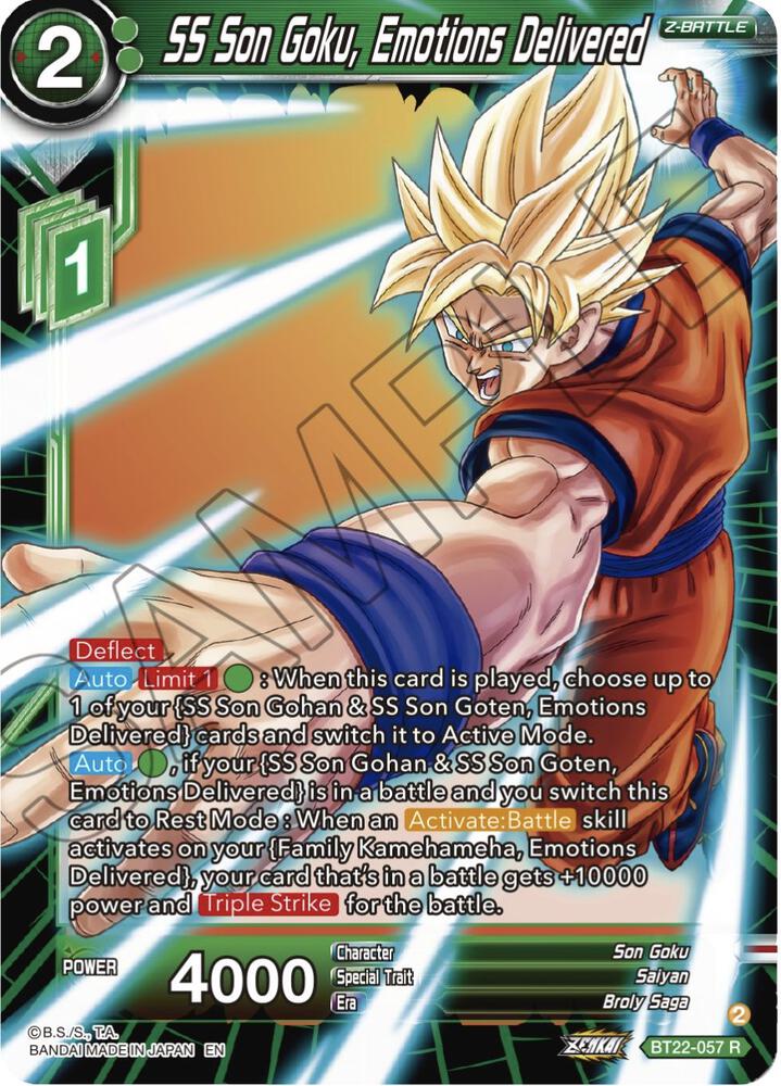 SS Son Goku, Emotions Delivered BT22-057 card from Critical Blow
