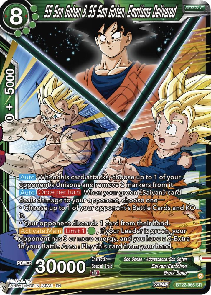 SS Son Gohan & SS Son Goten, Emotions Delivered BT22-066 card from Critical Blow