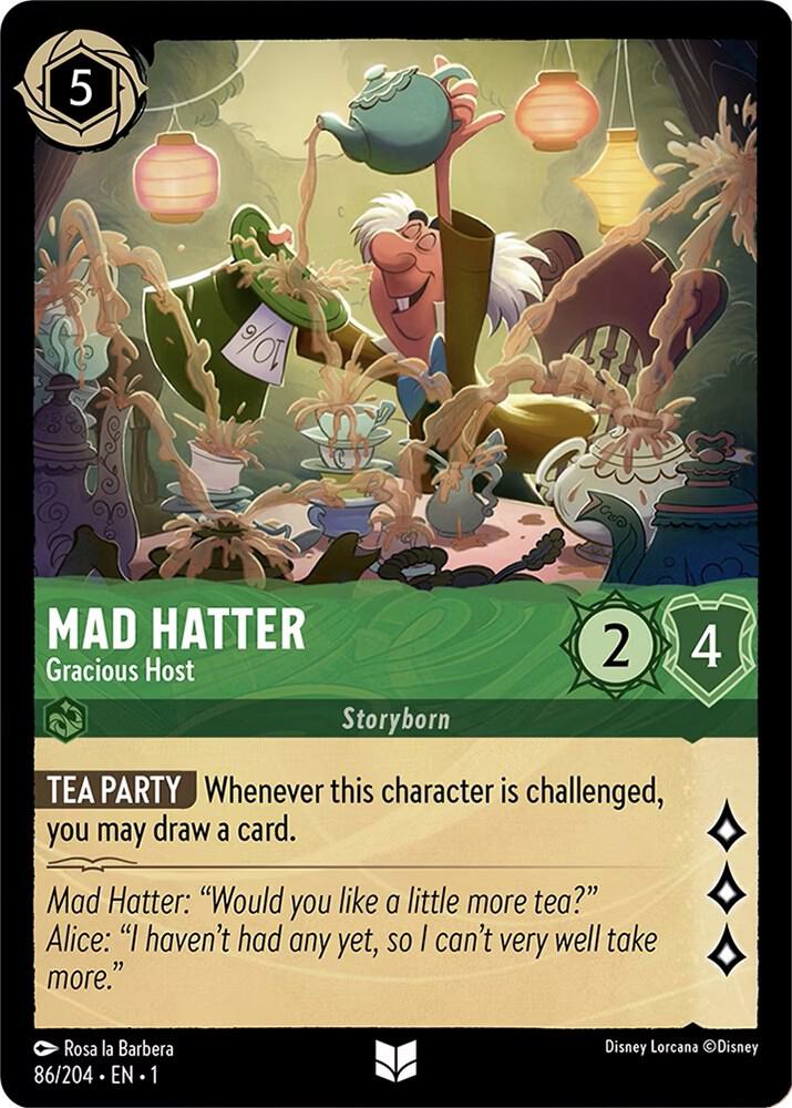 Mad Hatter - Gracious Host 86/204 card from The First Chapter