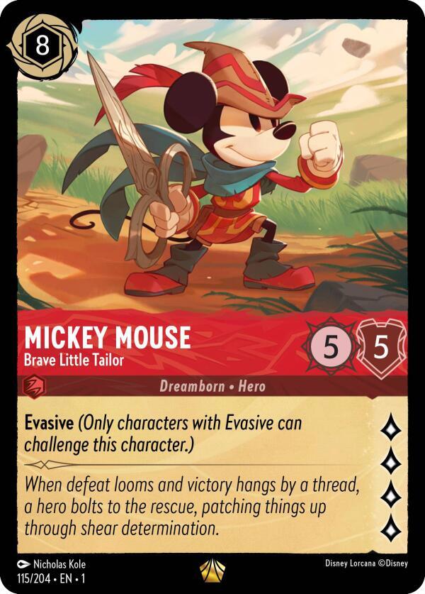 Mickey Mouse - Brave Little Tailor 115/204 card from The First Chapter